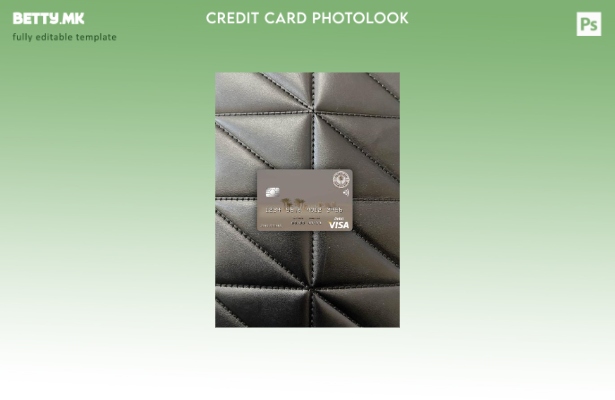 модерен стил Ирак Рашид банка виза дебитна картичка photolook преден шаблон